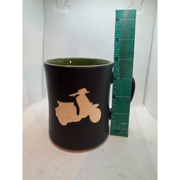 Starbucks 2011 Vespa Mopad Scooter Matte Black Olive Green Mug - Picture 7 of 7